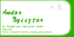 andor nyisztor business card